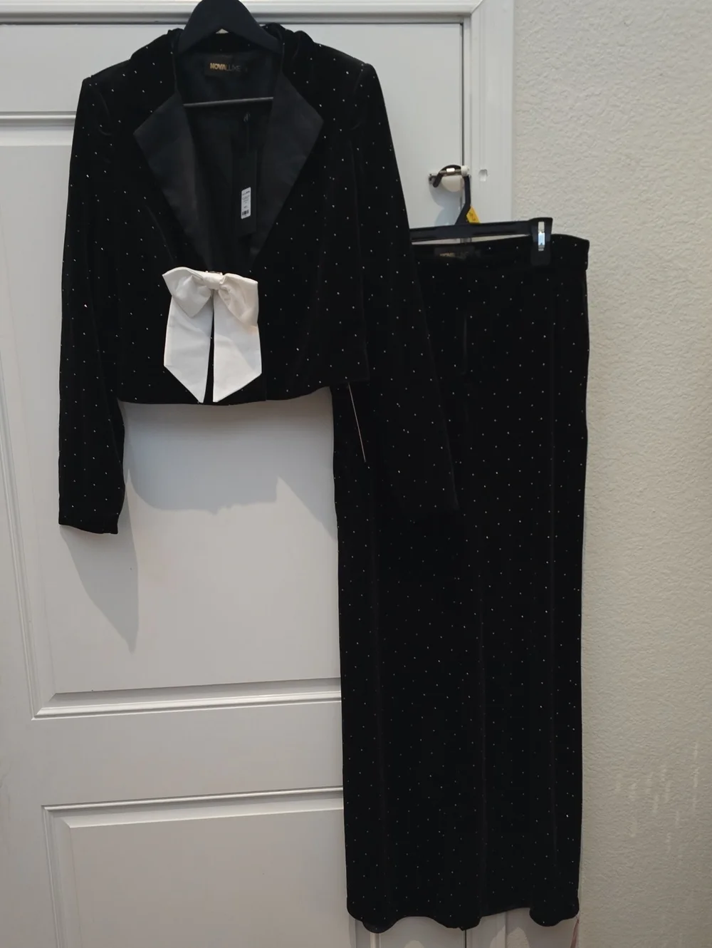 Fashion Nova Womens LUXE Just Like Magic Velver Blazer Pant Set Size L